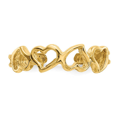 14K Gelbgold Herz Zehenring