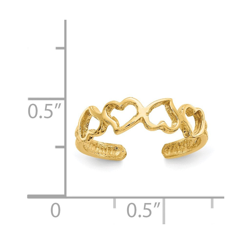 14K Gelbgold Herz Zehenring