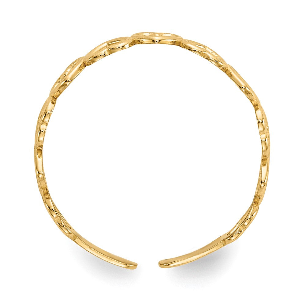 14K Gelbgold Offen Herzen Zehenring