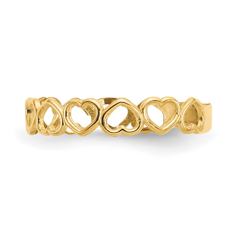 14K Gelbgold Offen Herzen Zehenring
