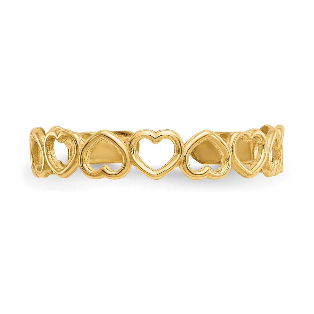 14K Gelbgold Offen Herzen Zehenring