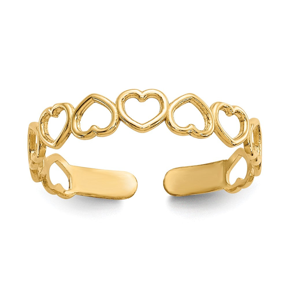 14K Gelbgold Offen Herzen Zehenring