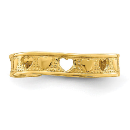 14K Gelbgold Herz Design Zehenring