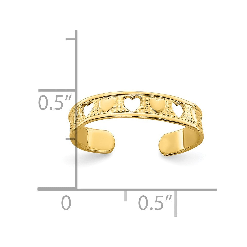 14K Gelbgold Herz Design Zehenring