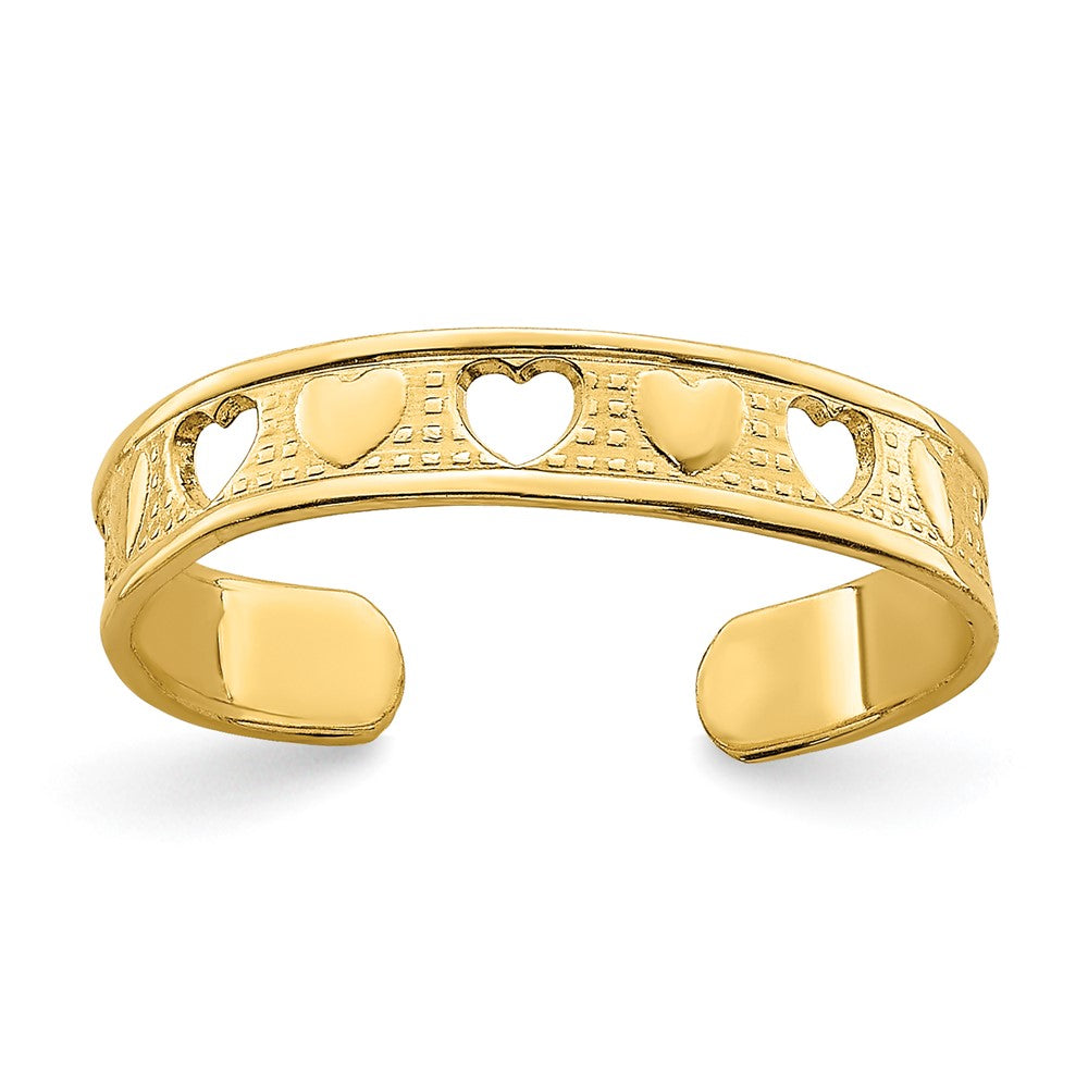 14K Gelbgold Herz Design Zehenring