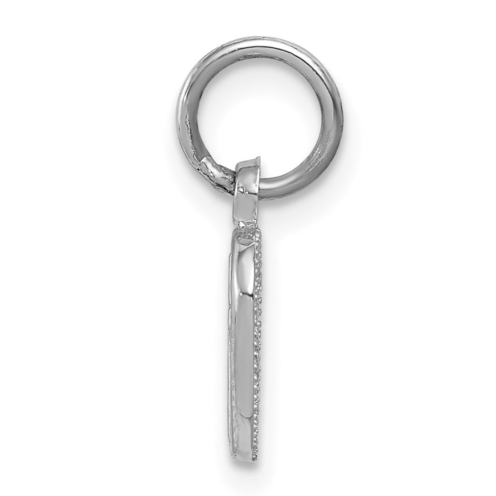 14K Weißgold Kreuz in Herz Charm
