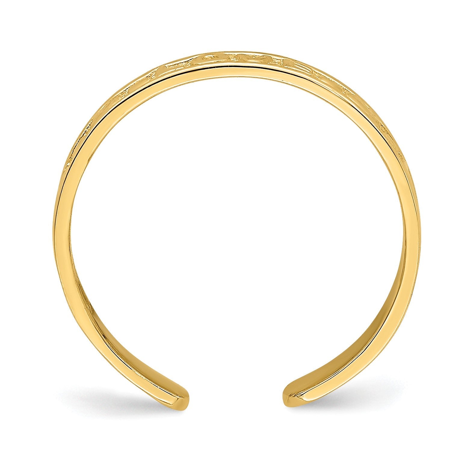 14K Gelbgold Poliert Liebe und Herzen Zehenring
