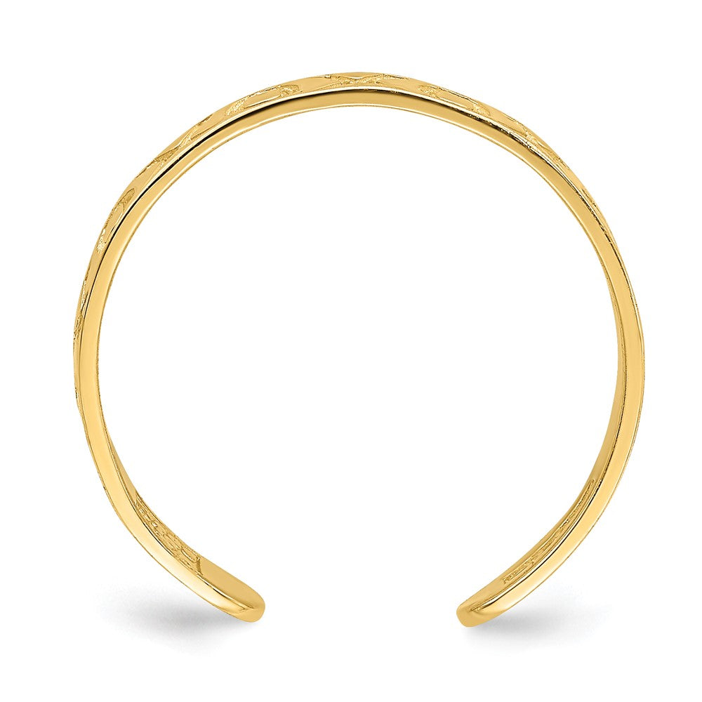 14K Gelbgold X und O Muster Zehenring