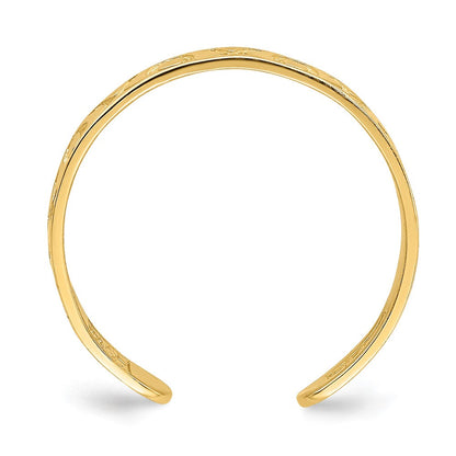 14K Gelbgold X und O Muster Zehenring
