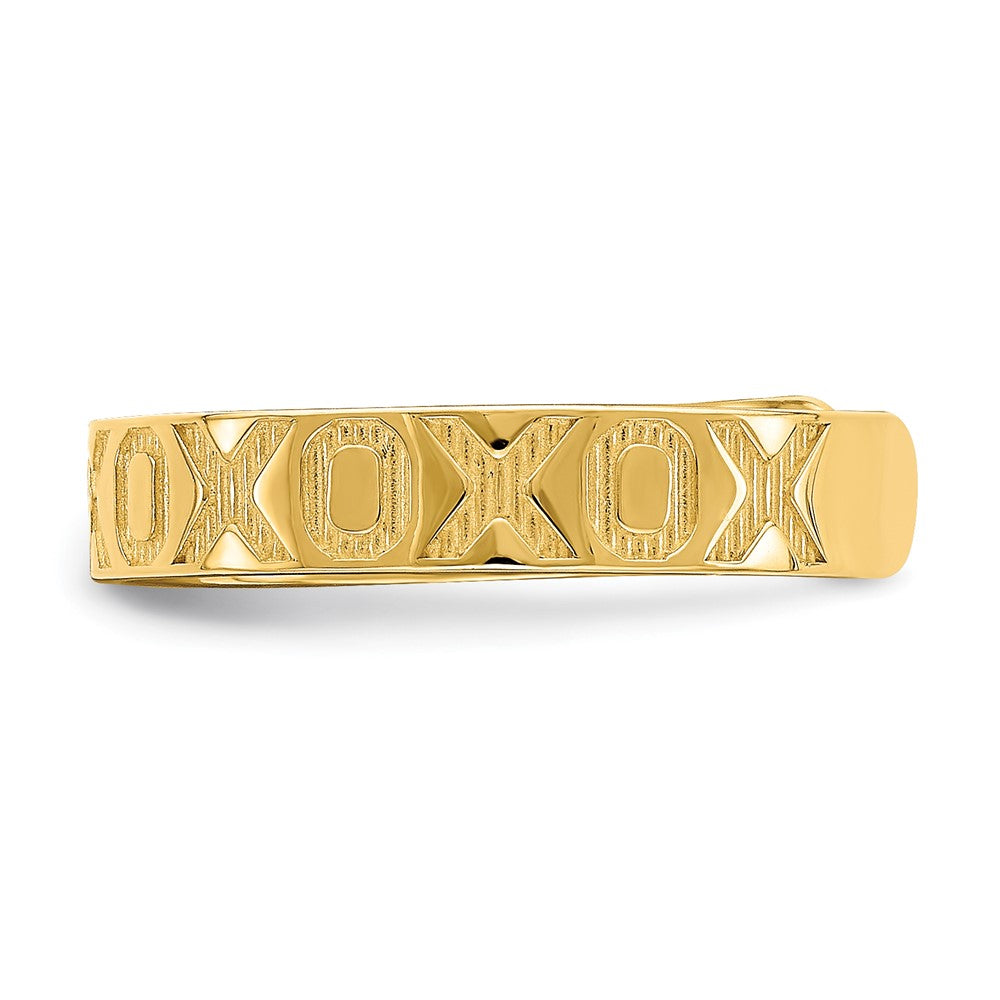 14K Gelbgold X und O Muster Zehenring
