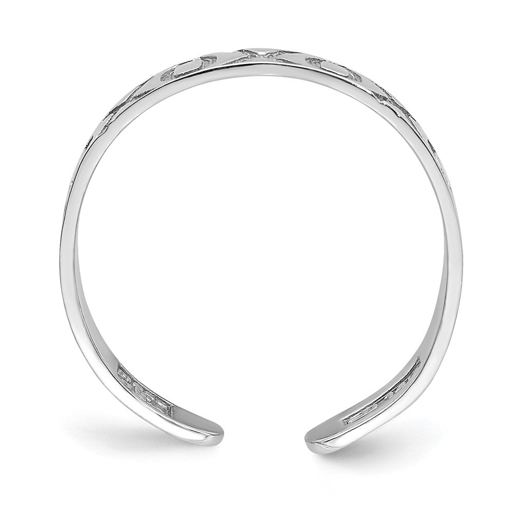 14K Weißgold X und O Muster Zehenring