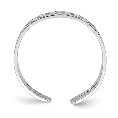 14K Weißgold X und O Muster Zehenring
