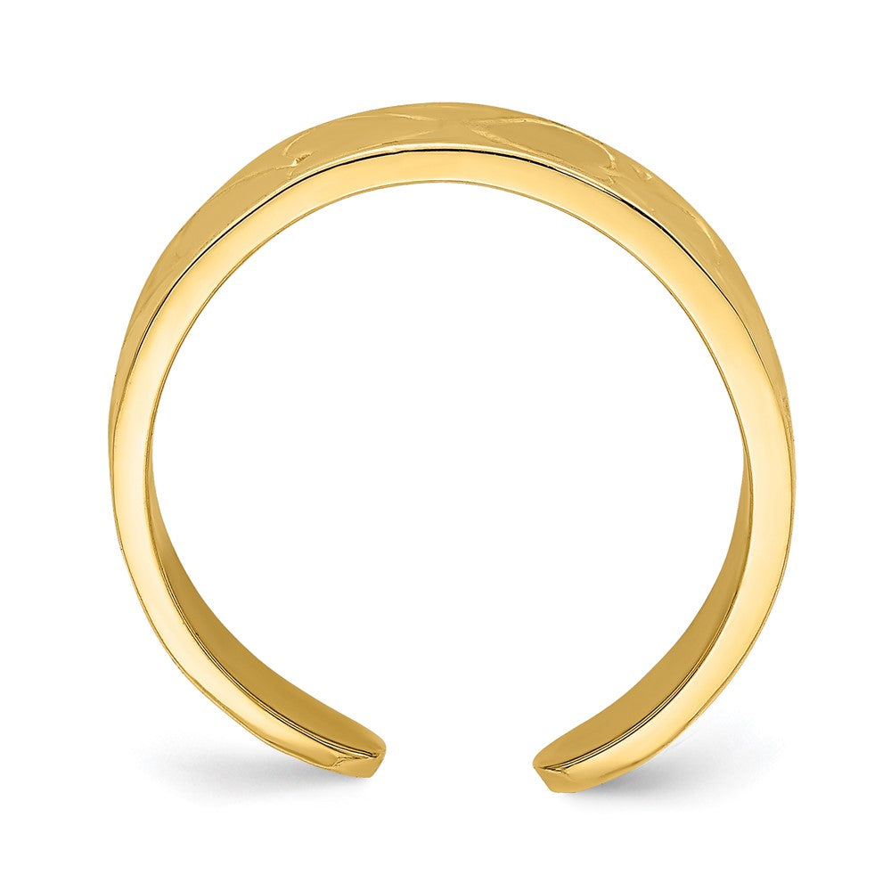 14K Gelbgold Zehenring mit Herzmuster