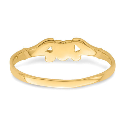 14K Gelbgold Herz Baby Ring