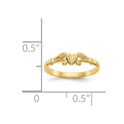 14K Gelbgold Herz Baby Ring