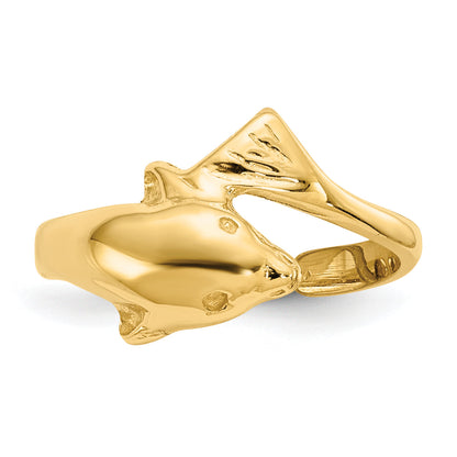 14K Gelbgold Delfin Zehenring