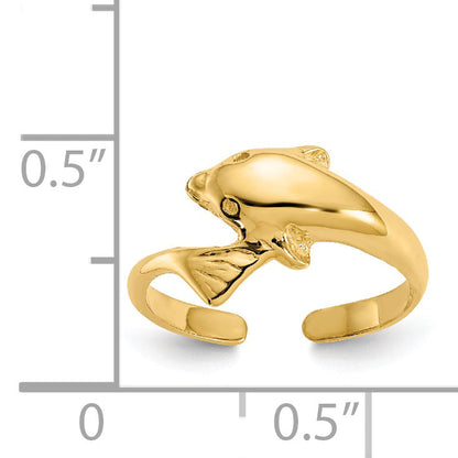 14K Gelbgold Delfin Zehenring