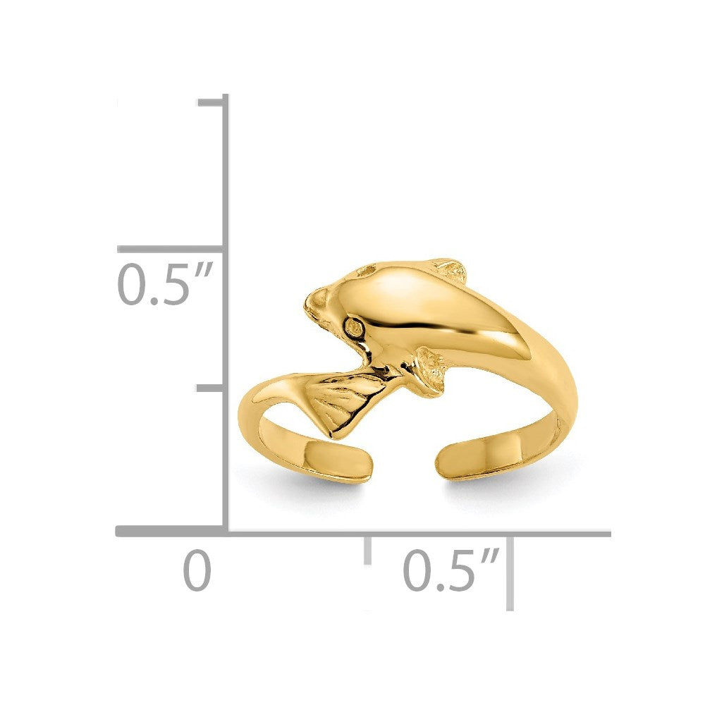 14K Gelbgold Delfin Zehenring