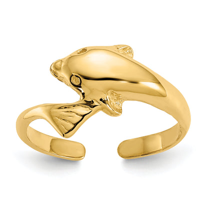 14K Gelbgold Delfin Zehenring
