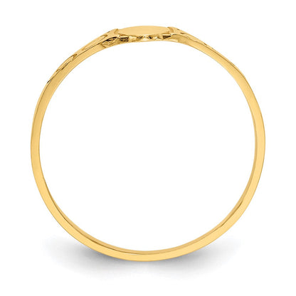 14K Gelbgold Poliert Oval Baby Siegel Ring
