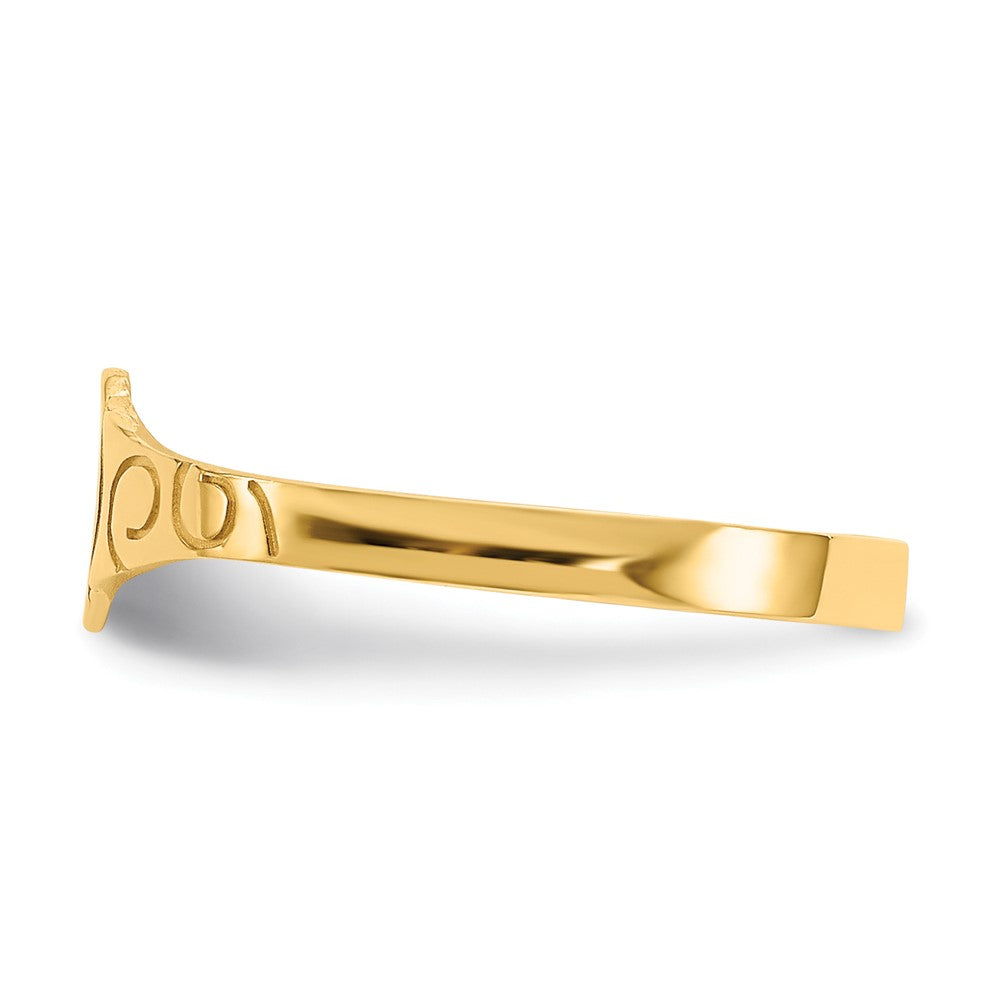 14K Gelbgold Poliert Oval Baby Siegel Ring