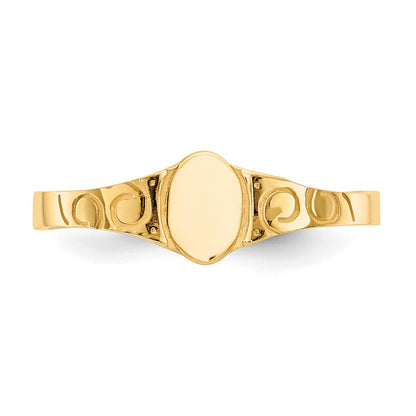 14K Gelbgold Poliert Oval Baby Siegel Ring