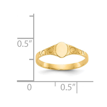 14K Gelbgold Poliert Oval Baby Siegel Ring