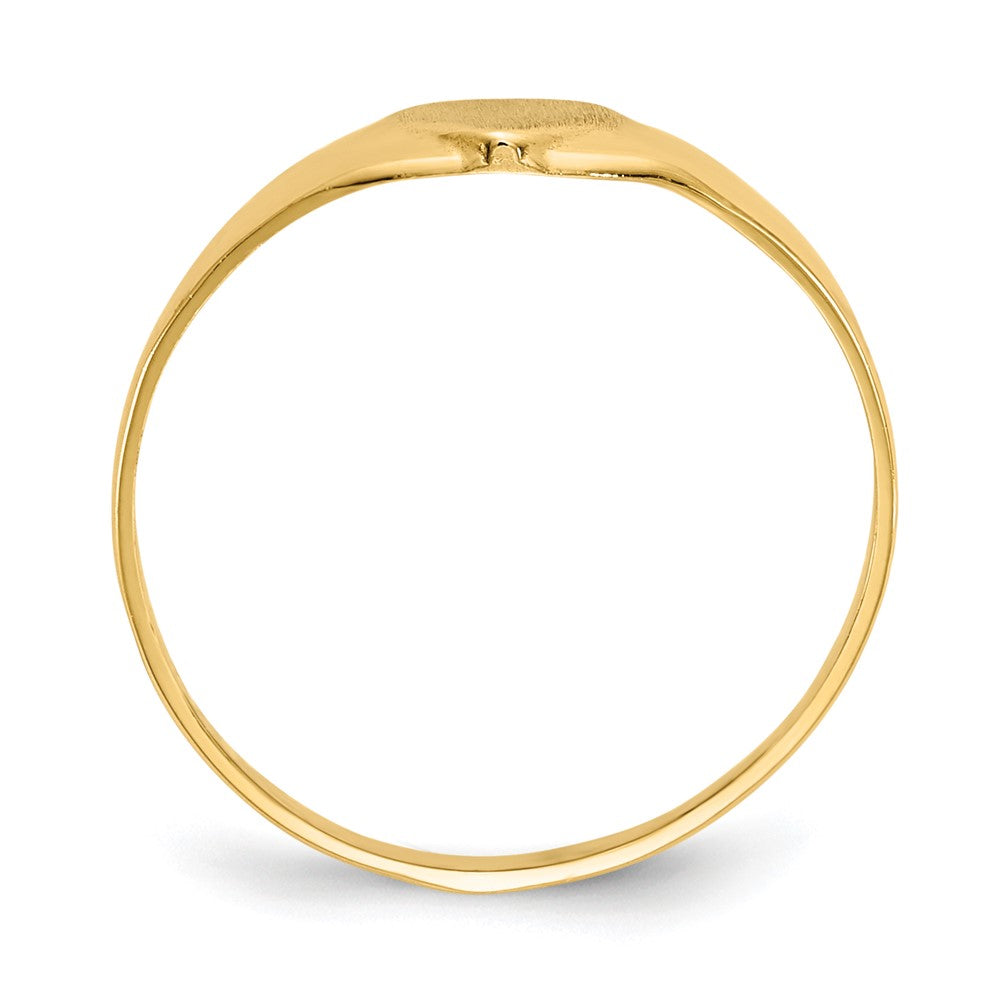 14K Gelbgold Satiniert Baby Herz Siegel Ring