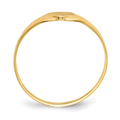 14K Gelbgold Satiniert Baby Herz Siegel Ring