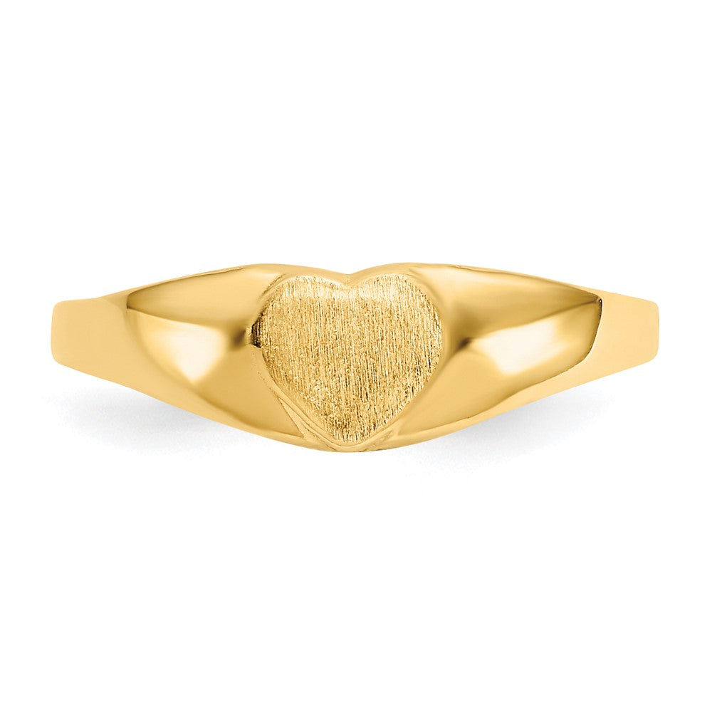 14K Gelbgold Satiniert Baby Herz Siegel Ring