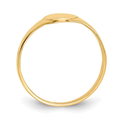 14K Gelbgold Hoch Poliert Oval Geschlossen Rückseite Baby Siegel Ring