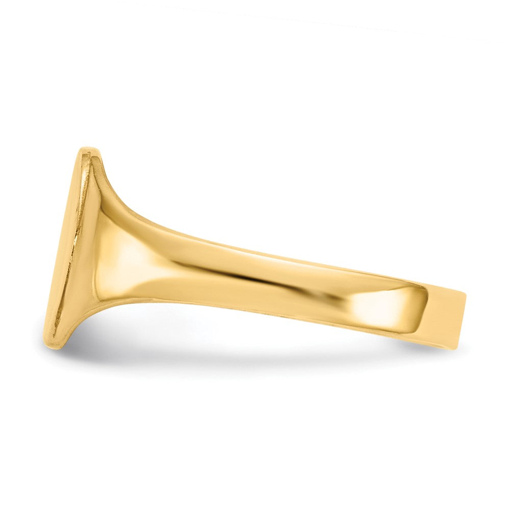 14K Gelbgold Hoch Poliert Oval Geschlossen Rückseite Baby Siegel Ring