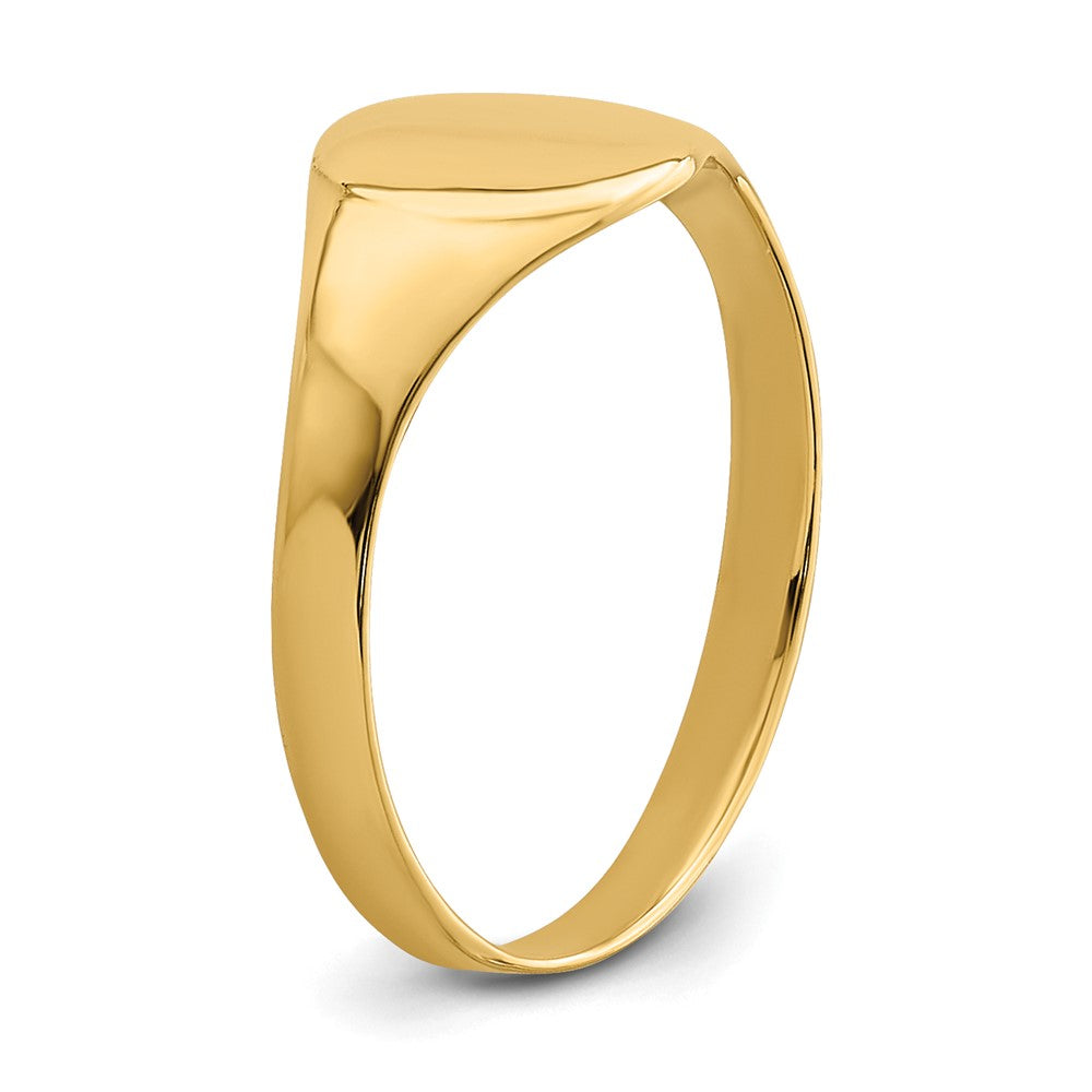 14K Gelbgold Hoch Poliert Oval Geschlossen Rückseite Baby Siegel Ring