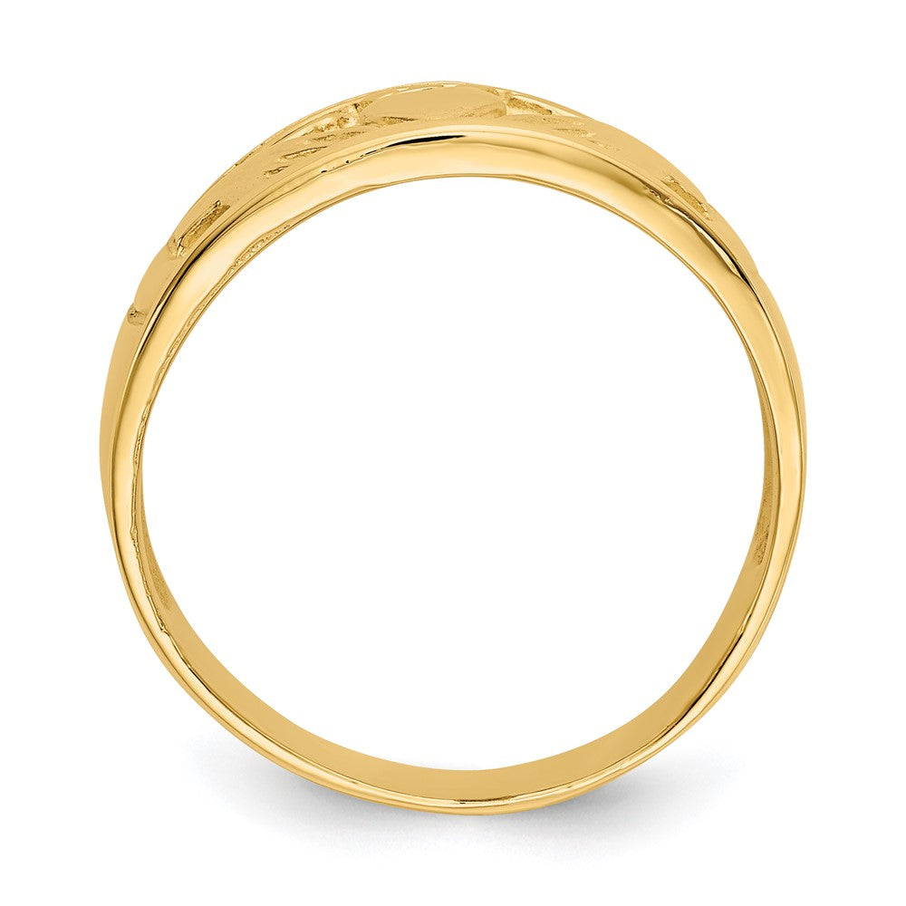 14K Gelbgold Claddagh-Ring für Damen