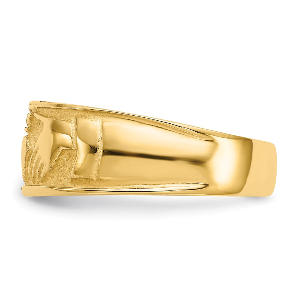 14K Gelbgold Claddagh-Ring für Damen
