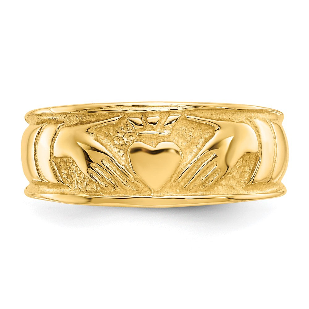 14K Gelbgold Claddagh-Ring für Damen
