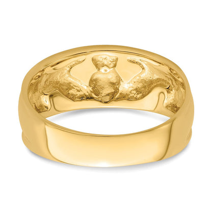 14K Gelbgold Claddagh-Ring für Damen