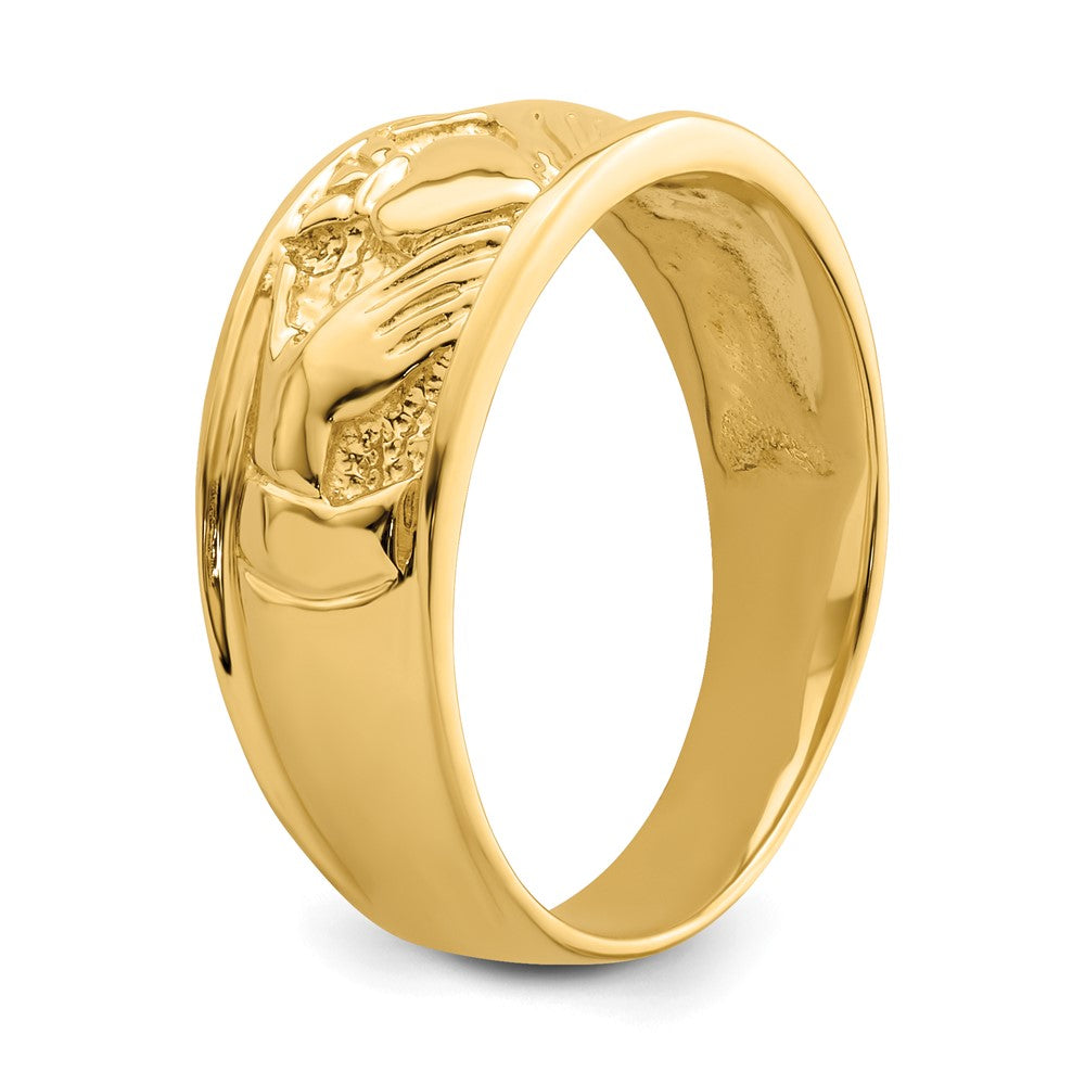 14K Gelbgold Claddagh-Ring für Damen