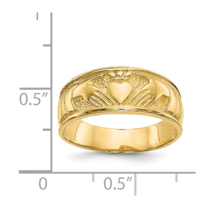 14K Gelbgold Claddagh-Ring für Damen