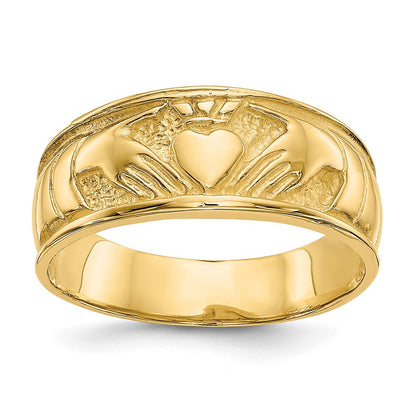 14K Gelbgold Claddagh-Ring für Damen