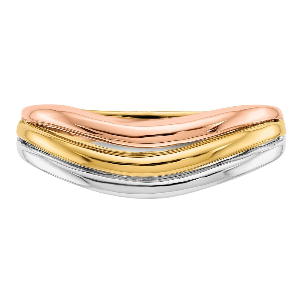 14K Tricolor-Gold Ring mit offenem Fantasie-Design