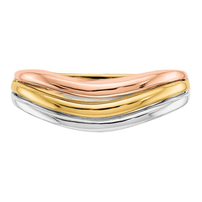 14K Tricolor-Gold Ring mit offenem Fantasie-Design