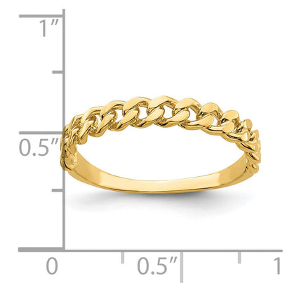 14K Gelbgold Kettenglieder-Ring