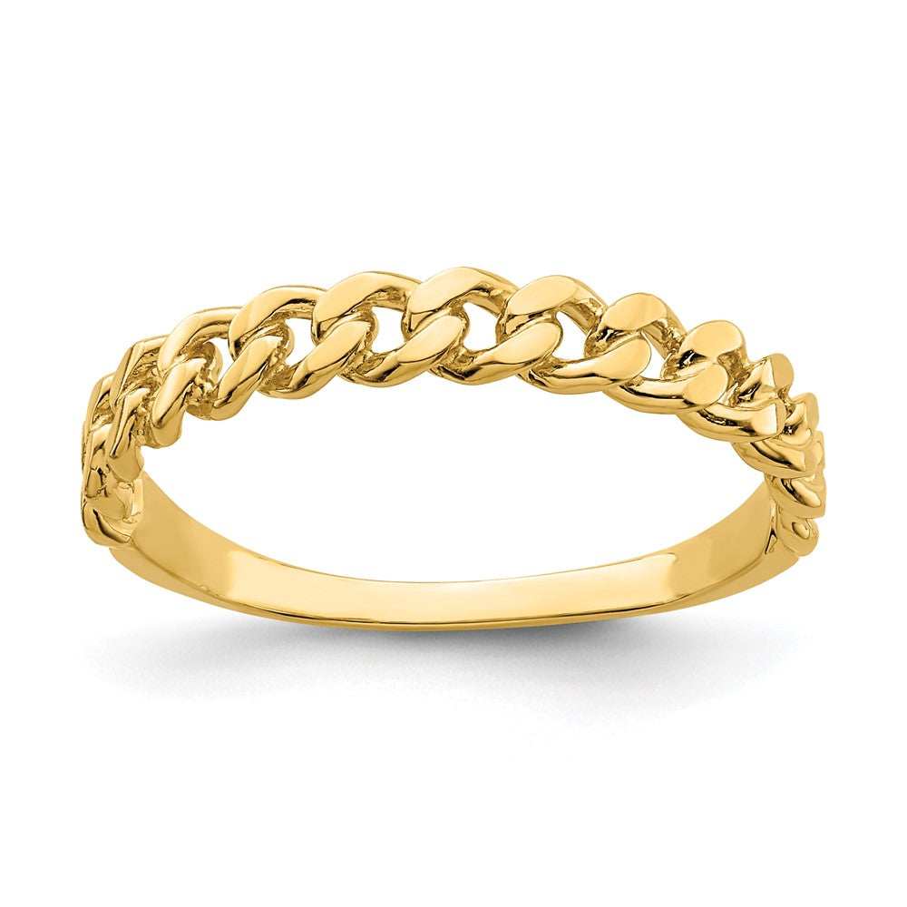 14K Gelbgold Kettenglieder-Ring