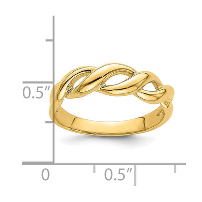 14K Gelbgold Ring mit freiförmigem Knoten