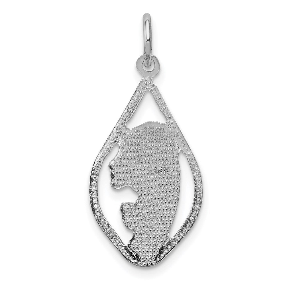 14K Weißgold Mary Gesegnet Virgin Charm