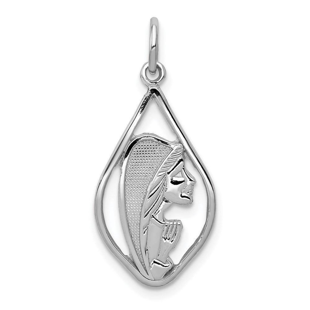 14K Weißgold Mary Gesegnet Virgin Charm