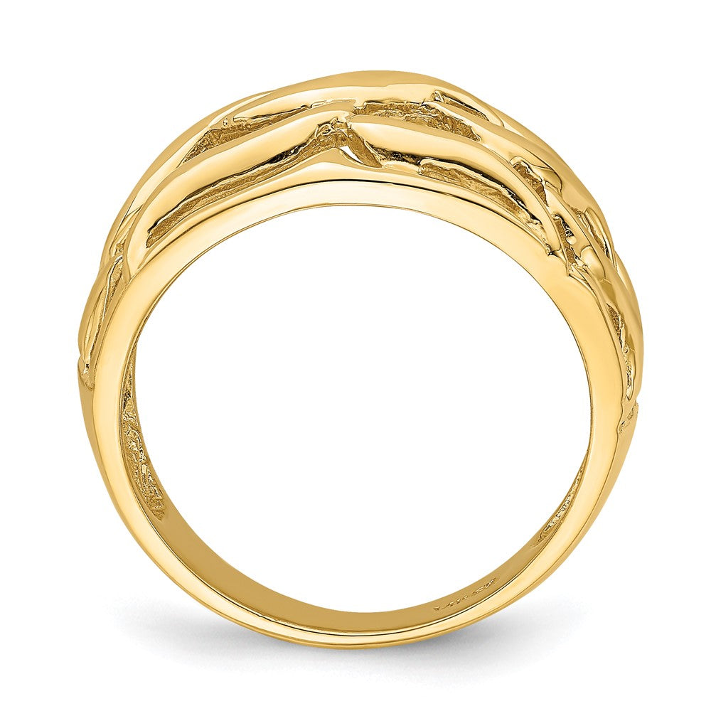 14K Gelbgold Ring mit offenem Schwung-Wölbungsdesign