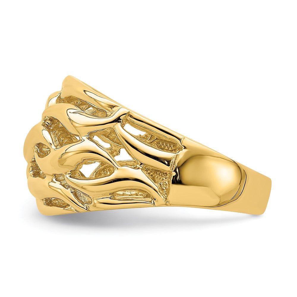 14K Gelbgold Ring mit offenem Schwung-Wölbungsdesign