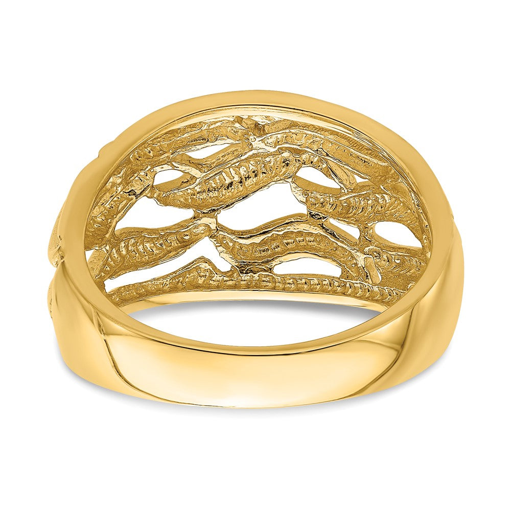 14K Gelbgold Ring mit offenem Schwung-Wölbungsdesign